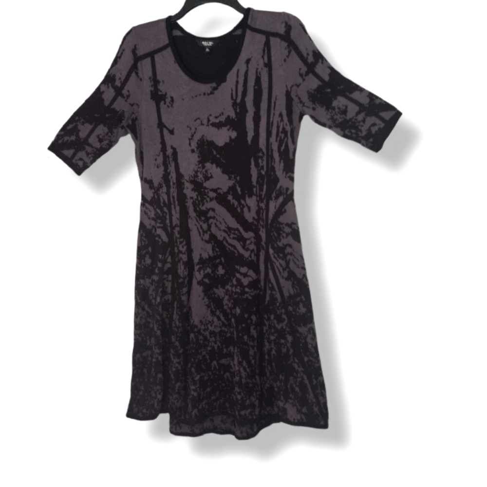 Simply Vera Vera Wang Black and Grey Sweater Minidress XL